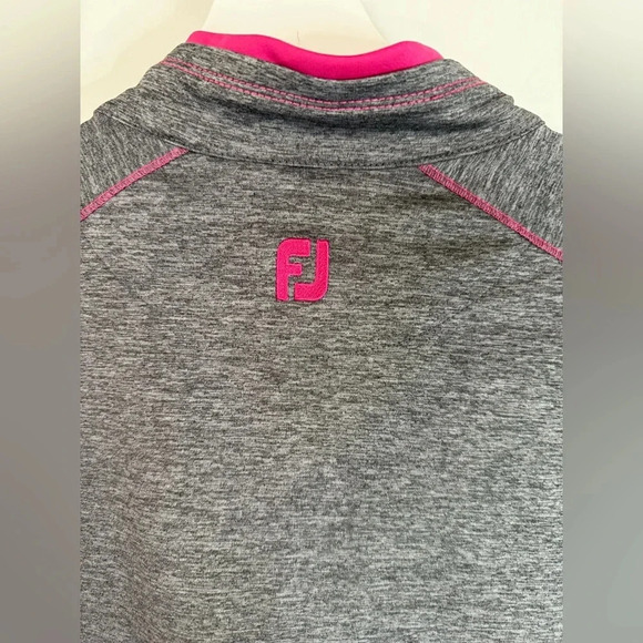 FootJoy Women’s Gray & Pink 1/4 Zip Long Sleeve Golf Pullover - Size Large - Picture 5 of 8